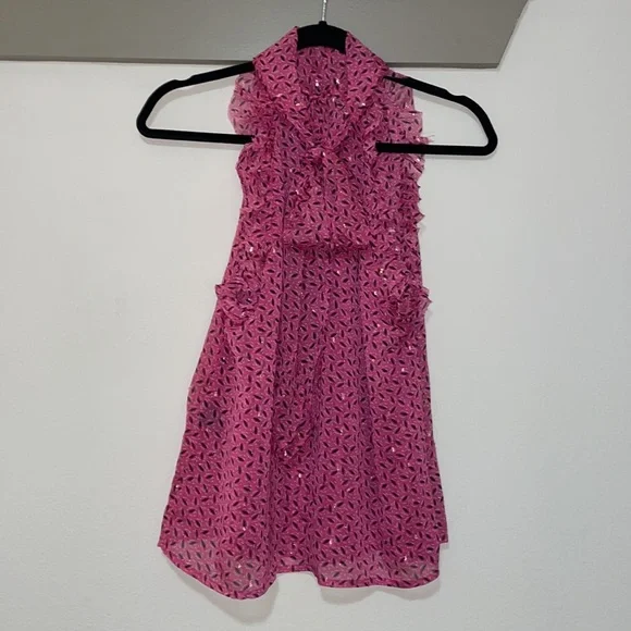 Sabina Musayev Celia Top in Pink Print SZ XS EUC - Picture 5 of 5